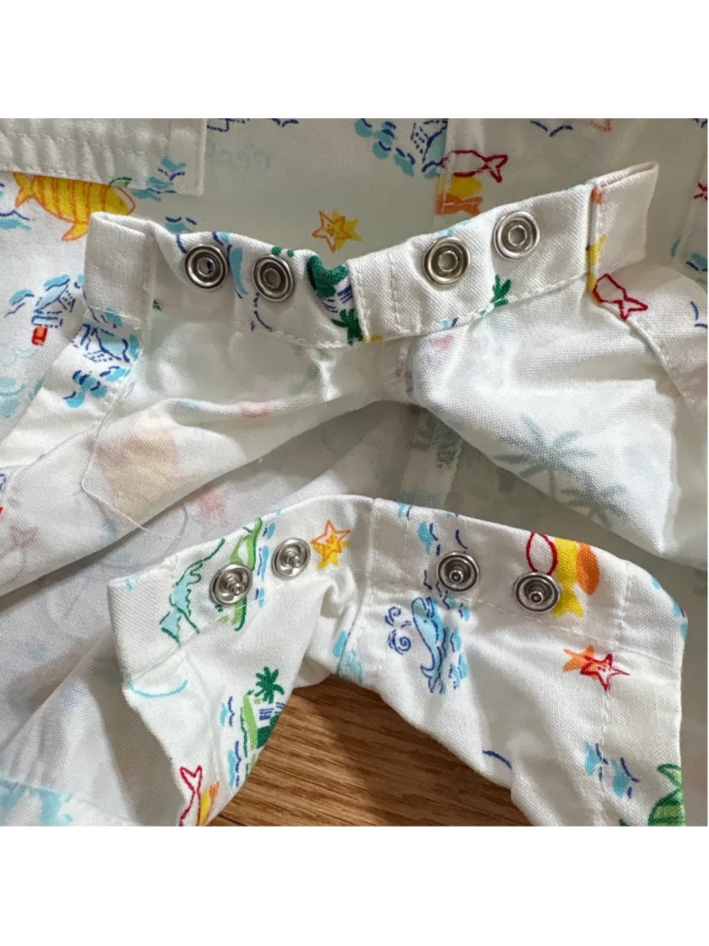 VTG Y2K Baby Gap Overalls 12-18 Months White Blue Fish Print